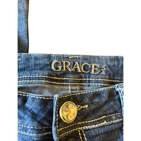 GRACE in LA Denim Women’s Denim Jeans Rhinestone Pocket Details Size 29 - Picture 2 of 9
